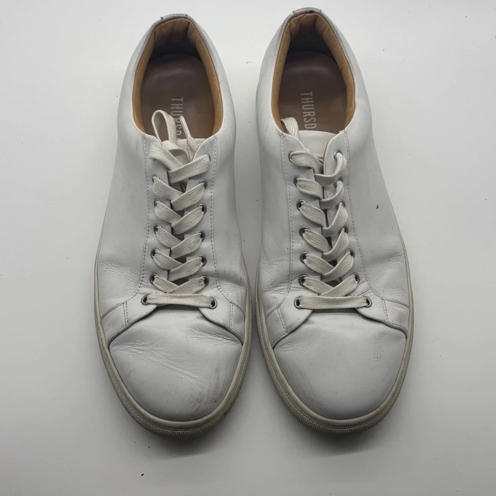 Thursday Boot Co Premier Low Top Matte White Leather Sneakers Mens 13W Everyday